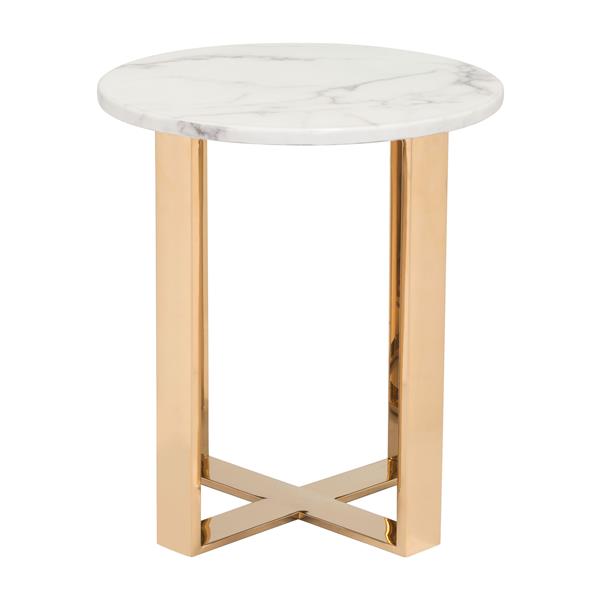 Atlas End Table Stone & Gold 