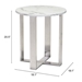 Atlas End Table Stone & Brushed Stainless Steel - ZUO3976