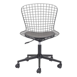 Wire Office Chair Black With Black Cushion 