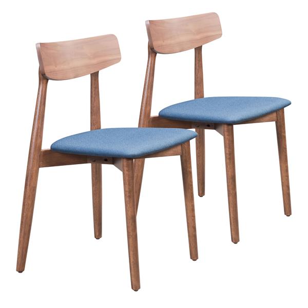 Newman Dining Chair Walnut & Ink Blue - Set of 2 