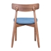 Newman Dining Chair Walnut & Ink Blue - Set of 2 - ZUO4070