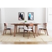 Russell Dining Chair Walnut & Light Gray - Set of 2 - ZUO4071