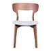 Russell Dining Chair Walnut & Light Gray - Set of 2 - ZUO4071