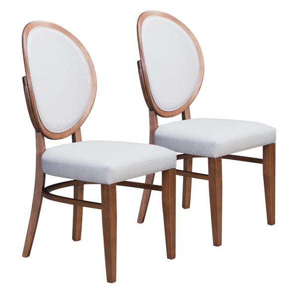 Regents Dining Chair Walnut & Light Gray - Set of 2 