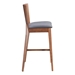 Ambrose Bar Chair Walnut & Dark Gray - Set of 2 - ZUO4075