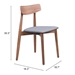 Newman Dining Chair Walnut & Dark Gray - Set of 2 - ZUO4096
