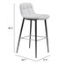 Tangiers Bar Chair White - Set of 2 - ZUO4141