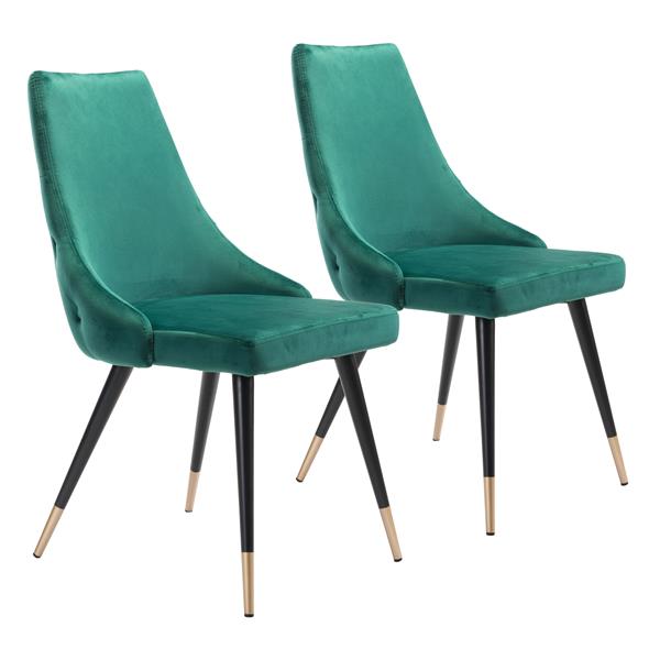 Piccolo Dining Chair Green Velvet - Set of 2 