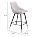 Piccolo Counter Chair Gray Velvet - ZUO4147
