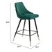 Piccolo Counter Chair Green Velvet - ZUO4148