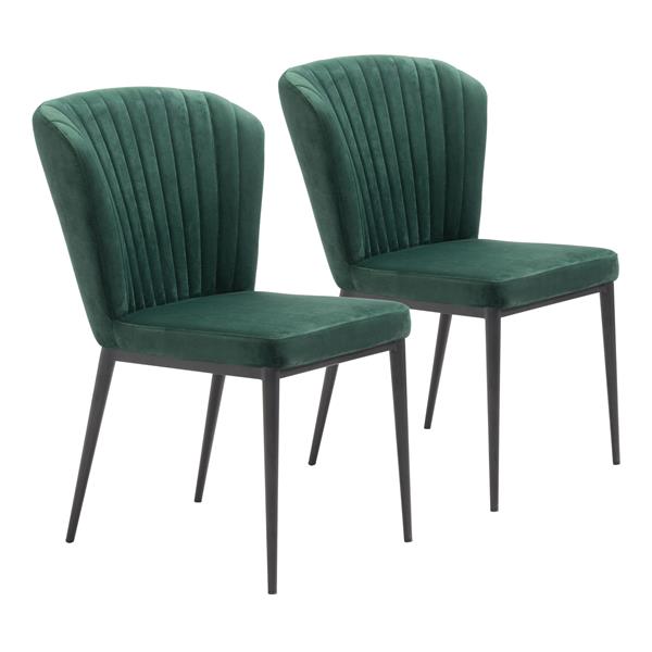 Tolivere Dining Chair Green Velvet - Set of 2 
