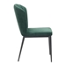 Tolivere Dining Chair Green Velvet - Set of 2 - ZUO4154