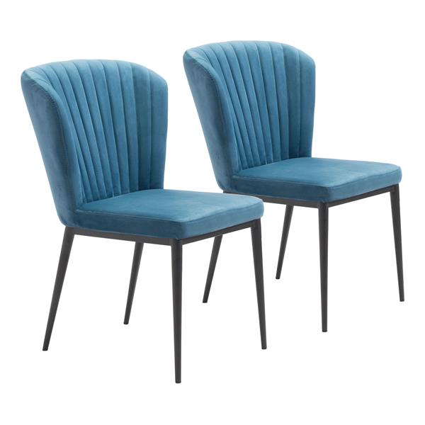 Tolivere Dining Chair Blue Velvet - Set of 2 
