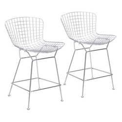 Wire Counter Chair Chrome - Set of 2 