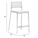 Dolemite Counter Chair White - Set of 2 - ZUO4347