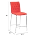 Uppsala Counter Chair Tangerine - Set of 2 - ZUO4354