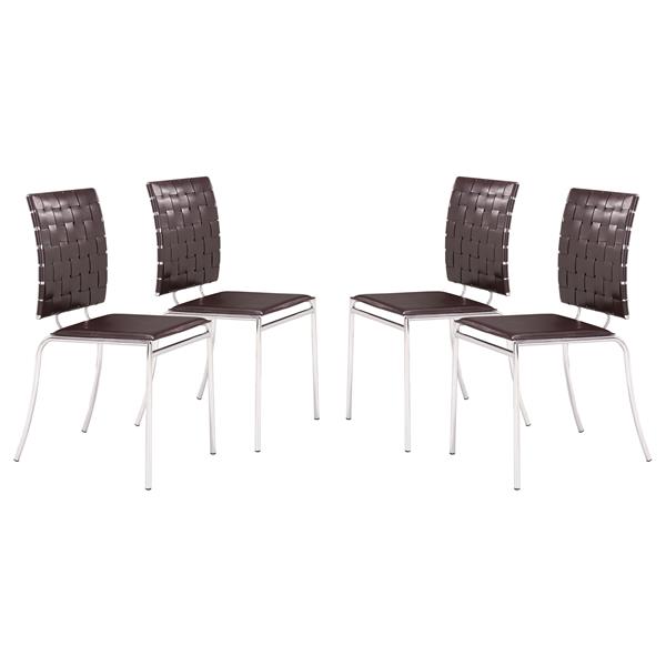 Criss Cross Dining Chair Espresso - Set of 4 