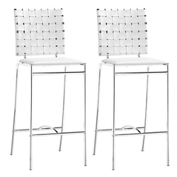 Criss Cross Counter Chair White - Set of 2 