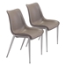 Magnus Dining Chair Gray & Brushed Stainless Steel - Set of 2 - ZUO4589