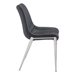 Magnus Dining Chair Black &  Brushed Stainless Steel - Set of 2 - ZUO4591
