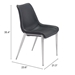 Magnus Dining Chair Black &  Brushed Stainless Steel - Set of 2 - ZUO4591