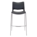 Ace Bar Chair Black &  Brushed Stainless Steel - Set of 2 - ZUO4604