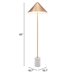 Bianca Gold and White Floor Lamp - ZUO4884
