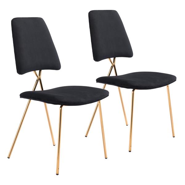 Chloe Black and Gold Dining Chair - Set of Two 