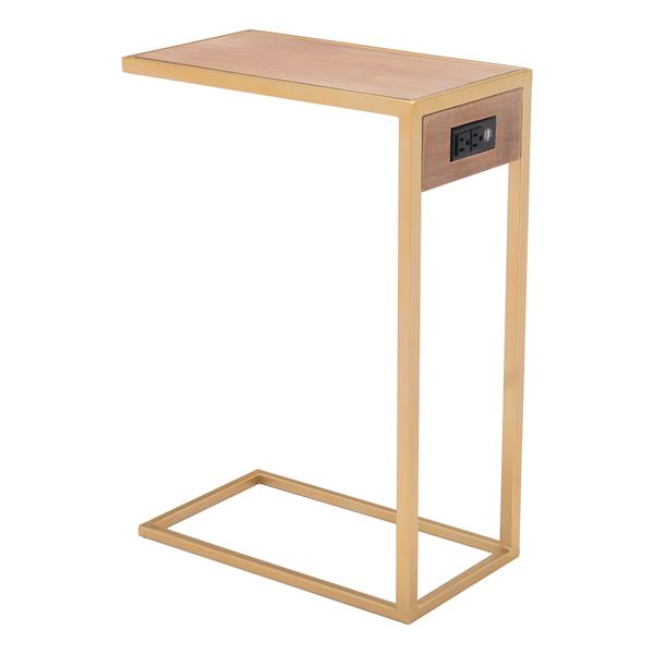 Ike Brown and Gold Side Table 