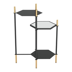 William Gold and Black Side Table 