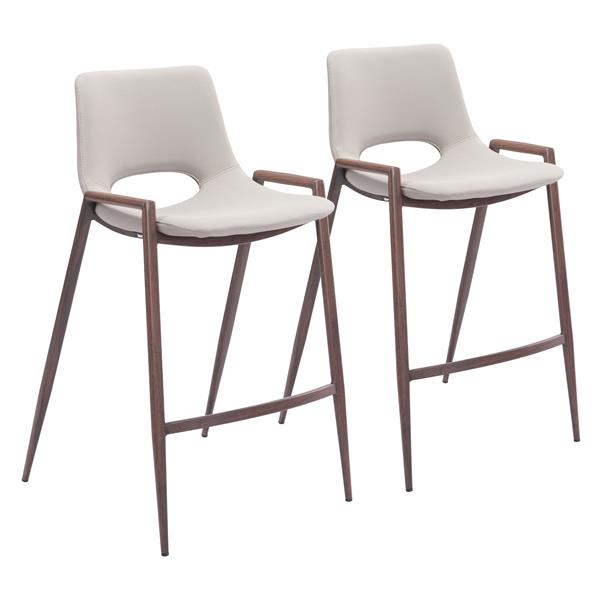 Desi Beige Counter Chair - Set of Two 