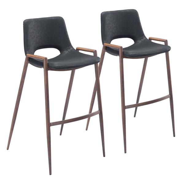 Desi Black Bar Chair - Set of Two 