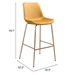 Tony Yellow and Gold Bar Chair - ZUO5065