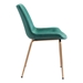 Tony Dining Chair Green and Gold - Set of Two - ZUO5074