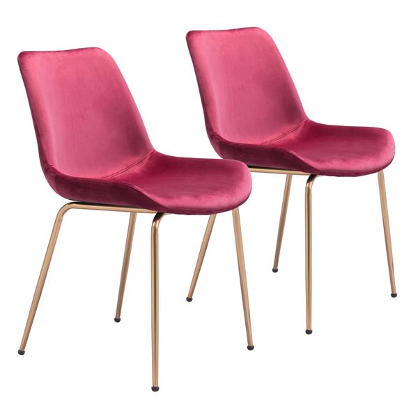 Tony Dining Chair Red and Gold - Set of Two 