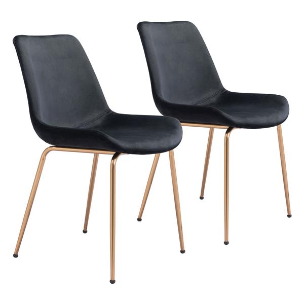 Tony Dining Chair Black and Gold - Set of Two 