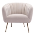 Deco Beige and Gold Accent Chair