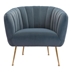 Deco Gray and Gold Accent Chair