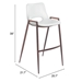 Desi White Bar Chair - Set of Two - ZUO5330