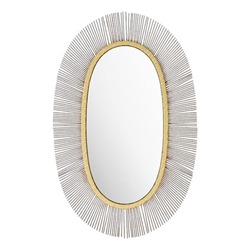 Juju Black and Gold Oval Mirror 