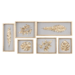 Golden Leaves Shadow Box Set of 6 