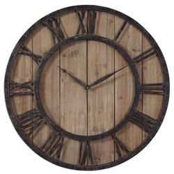 Powell Wooden Wall Clock 