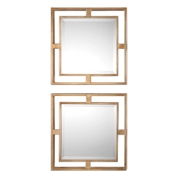 Allick Gold Square Mirrors Set of 2 