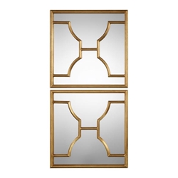 Misa Gold Square Mirrors Set of 2 