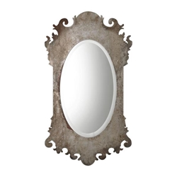 Vitravo Oxidized Silver Oval Mirror 