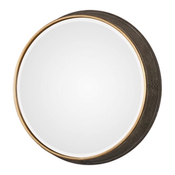 Sturdivant Antiqued Gold Round Mirror 