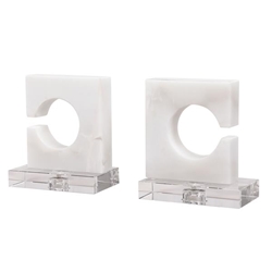 Clarin White & Gray Bookends Set of 2 
