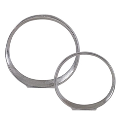 Orbits Nickel Ring Sculptures Set of 2 