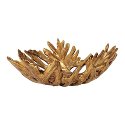 Oak Leaf Metallic Gold Bowl 