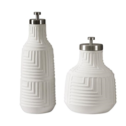 Chandran Matte White Containers Set of 2 